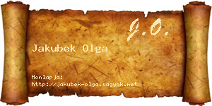 Jakubek Olga névjegykártya