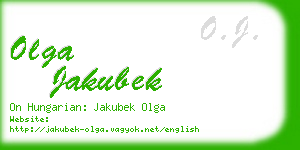 olga jakubek business card